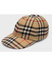 Burberry - Vintage Check Cotton Baseball Cap - Lyst