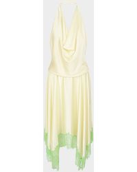 STAUD - Elira Cowl-Neck Silk Dress - Lyst