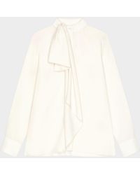 Givenchy - Draped Bow Silk Blouse - Lyst