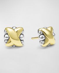 Lagos - Embrace Sterling And 18K X Stud Earrings, 8Mm - Lyst