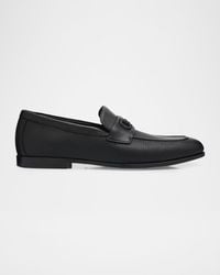 Ferragamo - Apos;S Touch Hammered Leather Rubber-Gancini Loafers - Lyst