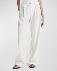 Vince - Relaxed Pleated Stripe Straight-Leg Trousers - Lyst