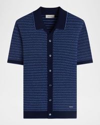 Bugatchi - Apos;S Two-Tone Honeycomb Button-Front Sweater - Lyst