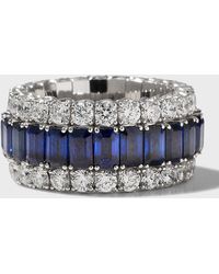 Picchiotti - Xpandable 18k White Gold Diamond And Blue Sapphire Ring, Size 6.25 - 9.50 - Lyst