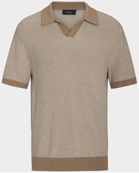 Vince - Cotton And Cashmere Johnny Collar Polo Shirt - Lyst