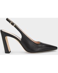 Stuart Weitzman - Stassi 85Mm Leather Slingback Pumps - Lyst