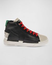 CoSTUME NATIONAL - Colorblock Patch High-Top Sneakers - Lyst