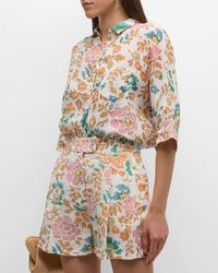 120% Lino - Floral-Print Button-Down Linen Shirt - Lyst