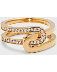 Dinh Van - Yellow Gold Mail Diamond Ring, Size 54 - Lyst