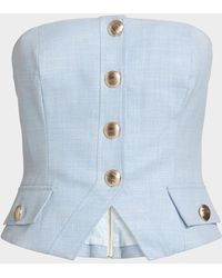 Generation Love - Ellery Chambray Strapless Bustier Top - Lyst