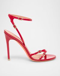 Santoni - Virna Patent Buckles Strappy Sandals - Lyst