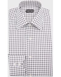Tom Ford - Slim-Fit Cotton Grid Check Sport Shirt - Lyst