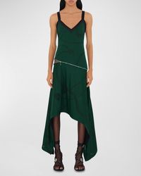 Burberry - Chain-Print Sleeveless Zip Asymmetric Handkerchief Midi Dress - Lyst