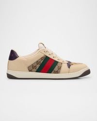 Gucci - Screener Gg Canvas And Leather Sneakers - Lyst