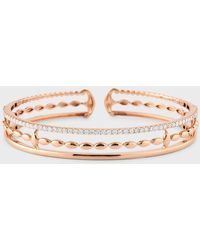 Etho Maria - 18k Pink Gold 3 Row Bracelet With Diamonds - Lyst