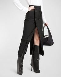 Alexander McQueen - Wool Blazer-inspired Pencil Skirt With Lapel Hem - Lyst