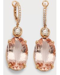 Alexander Laut - 18k Rose Gold Earrings With Vs/gh Diamonds And Morganite - Lyst