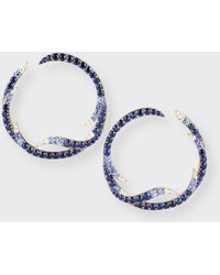 WALTERS FAITH - 18k Rose Gold, Blue Sapphire And Diamond Earrings - Lyst