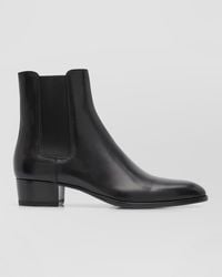 Saint Laurent - Wyatt 40 Leather Chelsea Boots - Lyst