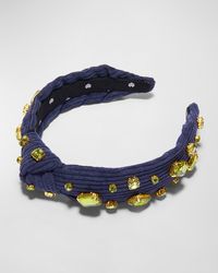 Lele Sadoughi - Embellished Corduroy Slim Knot Headband - Lyst