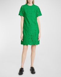 Erdem - Floral Embroidered Lace Short-Sleeve Mini Dress - Lyst