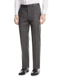 Emporio Armani - Basic Flat-front Wool Trousers - Lyst