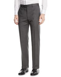 Emporio Armani - Basic Flat-front Wool Trousers - Lyst