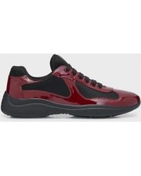 Prada - America'S Cup Patent Leather Patchwork Sneakers - Lyst
