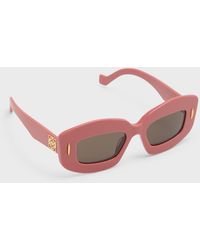 Loewe - Silver Screen Chunky Acetate Rectangle Sunglasses - Lyst