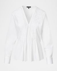 Rag & Bone - Asher Pleated Long-Sleeve Blouse - Lyst
