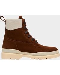 Loro Piana - Gravel Walk Suede Shearling Lace-Up Ankle Boots - Lyst