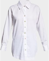 Finley - Solid Cotton Lawn Boyfriend Shirt - Lyst