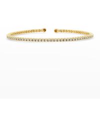Jennifer Meyer - Yellow Gold Small 4-prong Diamond Cuff Bracelet - Lyst