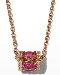 Miseno - 18k Rose Gold Pink Sapphire Necklace With Diamonds - Lyst