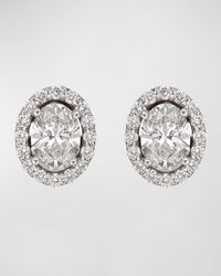 Krisonia - 18k White Gold Earrings With Diamond Ovals - Lyst