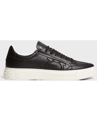 Ferragamo - Borg Quilted Logo Leather Runners - Lyst