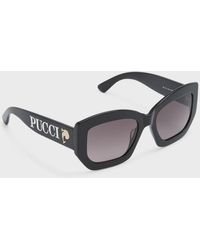 Emilio Pucci - Oversized Logo Acetate & Metal Sunglasses - Lyst