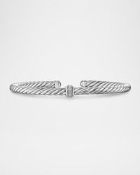David Yurman - Cable Flex Center Station Bracelet With Diamonds - Lyst