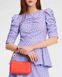 Kate Spade - Spring Time Ruched Polka-Dot Peplum Top - Lyst
