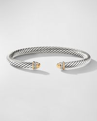 David Yurman - Cable Classics Bracelet With Gold Domes And Diamonds - Lyst