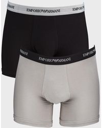 Emporio Armani - 2-Pack Stretch Cotton Logo-Printed Boxer Briefs - Lyst