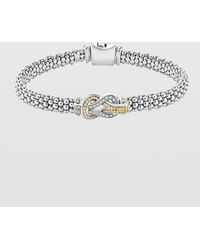 Lagos - Newport Two-tone Diamond Knot Bracelet - Lyst