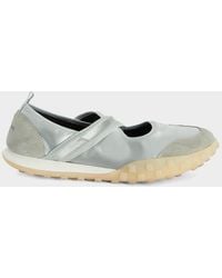 Jil Sander - Moon Satin And Suede Sneaker Ballerina Flats - Lyst
