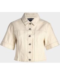 Veronica Beard - Malcom Short-Sleeve Cropped Denim Jacket - Lyst
