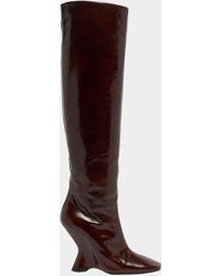Dries Van Noten - Glove Leather Wedge Knee Boots - Lyst