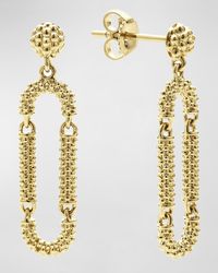 Lagos - 18k Gold Superfine Caviar Beaded Oval Drop Earrings - Lyst