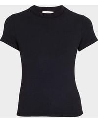 FRAME - Ribbed Crewneck Baby Tee - Lyst