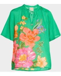 Johnny Was - Breezy Floral-Print Blouse - Lyst