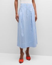 The Great - The Field Striped Midi Skirt - Lyst