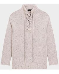 Theory - Oversized Drawstring Wool-Blend Pullover Sweater - Lyst